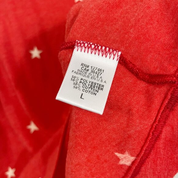Wildfox Football Star Tee Red & White Star Print Short Sleeve Crewneck - LARGE - Picture 4 of 6